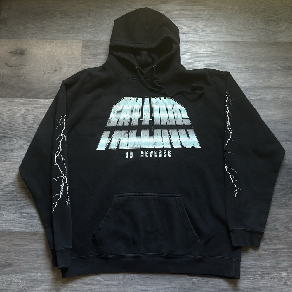 Falling in Reverse Hoodie Estimated SIze XL Double Sided Emo Lightning Sleeves